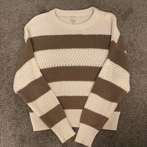 A New Day Cream and Brown Knit Sweater